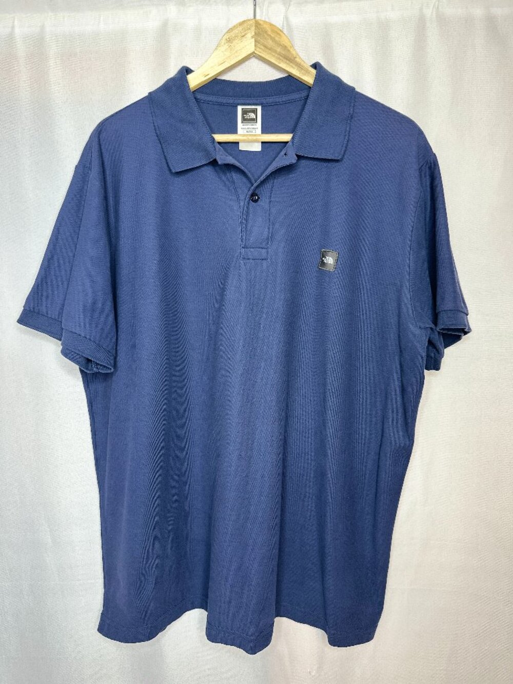 North Face Pima Cotton Men’s Blue Polo Shirt, X-Large Gorpcore Outdoor Preppy